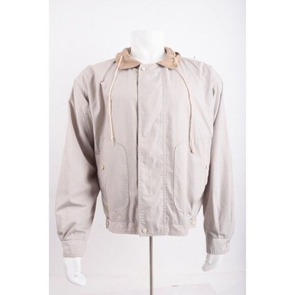 Members Only Mens Lightweight Racer Bomber Jacket Coat US 44 Beige L Large - Picture 1 of 8
